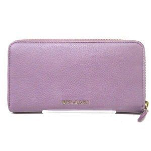 Bulgari BVLGARI lavender round zipper long wallet ladies